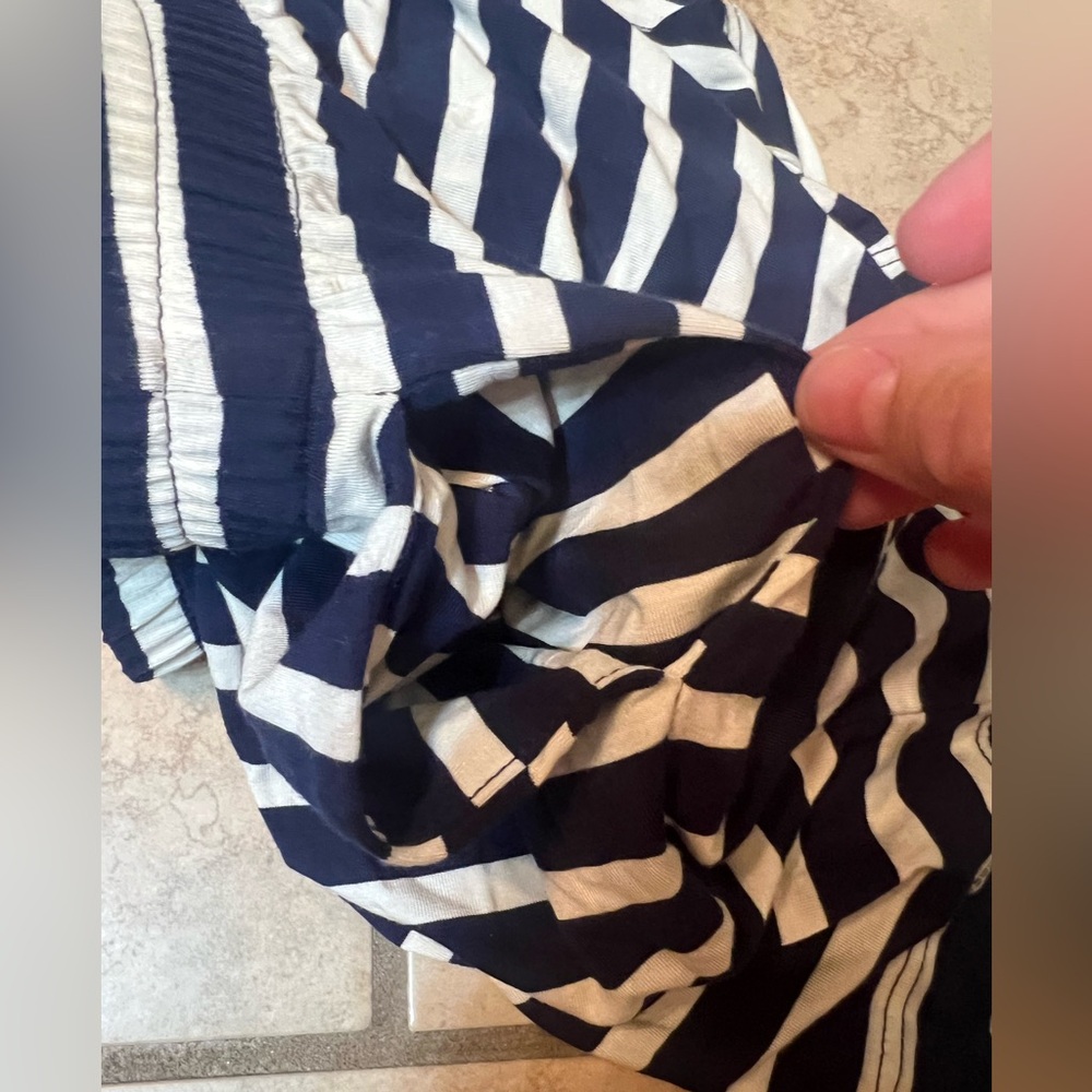 Reformation Navy Blue/White Striped Pajama Lounge Shorts Size Small - Picture 6 of 7